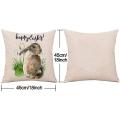 Rabbit Pillow Cover, Linen Sofa Bed Throw Cushion Cover Decoration