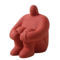 Nordic Ceramic Character Sculpture Home Living Room Decoration (red)