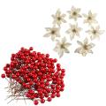 Christmas Glitter 20pcs Christmas Tree Ornament Artificial (gold)