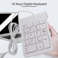 Mini Usb Wired Numeric Keypad Numpad 18 Keys Digital Keyboard (white)