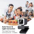 2k Webcam with Ring Light Usb Plug-and-play Video Conferencing Webcam