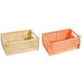Collapsible Plastic Folding Storage Box Cosmetic Container Orange