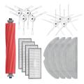 17pcs Accessories for Roborock Main Side Brush Mop Cloth Hepa Filter