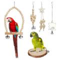 9 Pcs Parrots Chewing Natural Wood and Rope Bird Toy with Ladder