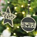 Wooden Double Star Craft Decoration Hanging Tag Ornaments Party