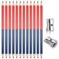 12pcs Red and Blue Pencils with 2 Sharpener, for Map Coloring Tests