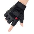 Men Outdoor Sports Half Finger Gloves Pu Leather Motocycle Black