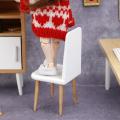 1/12 Scale Dollhouse Miniature White Chair Modern Style Pocket