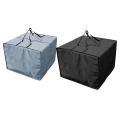 2pcs Furniture Seat Cushions Storage Bag Waterproof Square Gray+black