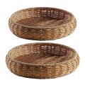 Woven Storage Basket Round Wicker Basket Tabletop Bread Food Plate,l
