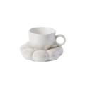 Nordic Flower Ceramic Coffee Cup Saucer Home Breakfast Tea Cup Set D