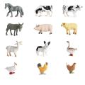 12pcs Tiny Farm Animal Figures Toy, for Kids Children Toddlers