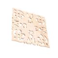 4x Wooden Decal European-style Applique Real Wood Carving 20x20x2cm