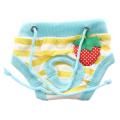 Small Female Pet Puppy Dog Clothes Diaper Pant Blue+yellow+white S