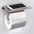 Modern Stainless Steel Wall Mount Paper Holder with Phone Shelf