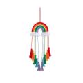 Hand-woven Macrame Rainbow Tapestry Kids Room Color Home Ornament-b