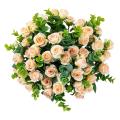 3 Pack Artificial Silk Rose for Diy Home Wedding Party (champagne)