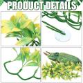 4 Pcs Artificial Reptile Plants Habitat Hanging with Suction Cups