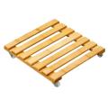 Bamboo Plant Stand with Wheels, Mobile Flower Pot Rollers,the Terrace