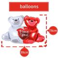 Teddy Bear Valentines Balloons Set, for Her Him Boyfriend Girlfriend