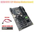 B250 Btc Mining Motherboard with Ddr4 8g 2133mhz Ram+sata Cable
