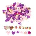 100pcs/lot Mixed 2-hole Diy Wooden Heart Fit Sewing Scrapbooking Pink