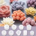 9pcs 3d Succulent Candle Mold for Scented Candles Making, Diy Mould