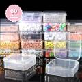 60 Pcs Bead Containers Small Clear Containers with Lids for Jewelry