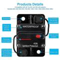 Waterproof Circuit Breaker,with Manual Reset,12v-48v Dc,40a,for Car