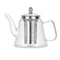 Glas Coffee Kettle with Stainless Steel Infuser Stovetop 34oz Slim