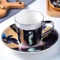 Mirror Reflection Household Cup and Saucer Set Coffeeware Gift A