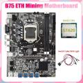 B75 Eth Mining Motherboard+g1620 Cpu+switch Cable with Light Lga1155