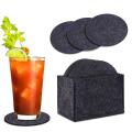 Washable Coasters for Glasses, Set Of 12, Round Drinks, Cups, (black)