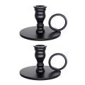 2pcs Portable Matte Black Candle Holders,for Wedding,birthday,dinning