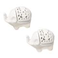 2pcs Elephant Hollow Ceramic Light Candle Holder for Home Decor