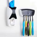 2x Auto Toothpaste Dispenser+5 Toothbrush Holder Set Wall Mount Stand