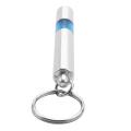 Cylinder Shape Blue Silver Tone Car Static Elimination Discharger Anti-static Keychain