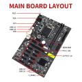 B250 Btc Mining Motherboard with Sata 15pin to 6pin Cable+rj45 Cable