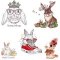 Rabbit Iron On Heat Transfer Patches for Jackets Dresses T-shirt
