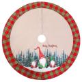 122cm Diameter Santa Claus Linen Foldable Tree Skirt Tree Border New