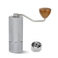 Manual Coffee Grinder Capacity Steel Core Burr,silver Gray 6 Corners