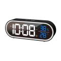Digital Alarm Clock for Bedroom,led Desk Clock Dual Alarm Clock Black