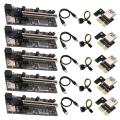 5pack Pcie Riser 1x to 16x Graphic Extension with Temperature Sensor