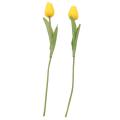 15 Piece Tulip Flower Artificial Bouquet Decoration Yellow + Green