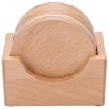 Coffee Cup Wooden Coaster Beech Round Insulation Pad Solid Wood