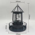 Lighthouse Solar Led Light Rotating Beam Sensor Beacon Lamp for Decor
