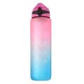 1000ml Water Bottle with Time &straw Large Wide Mouth Leakproof A