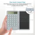 Desktop Calculator with Writing Tablet for Daily and Office, Gray