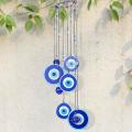 Wind Chimes Blue Turkey Evil Eye Amulet Protection Wall Hanging