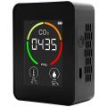 Co2 Detector Thermo-hygrometer Detector Air Quality Monitor Black
